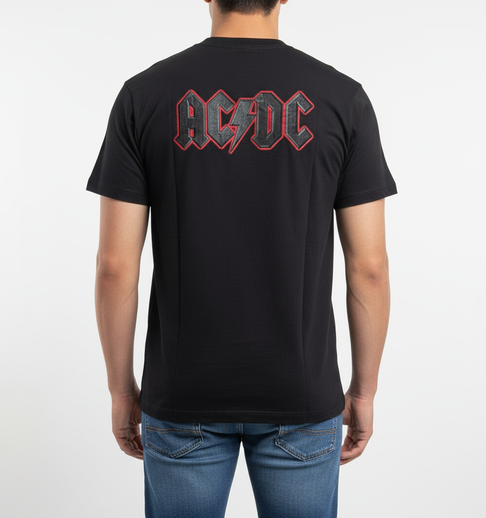 Rebelchords AC DC Black Ice Tour 2008 Short Sleeves Graphic Tee