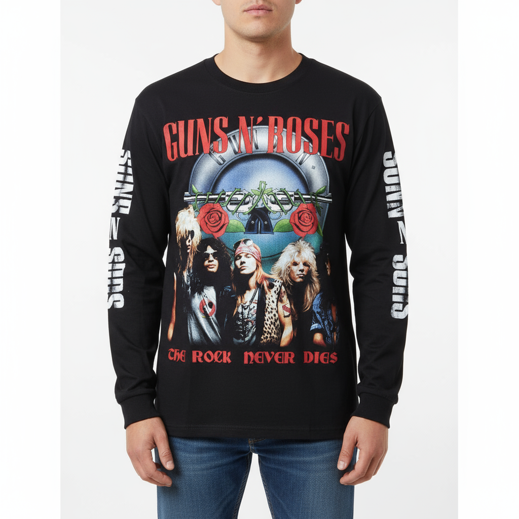 Rebelchords Guns N' Roses The Rock Never Dies T-Shirt