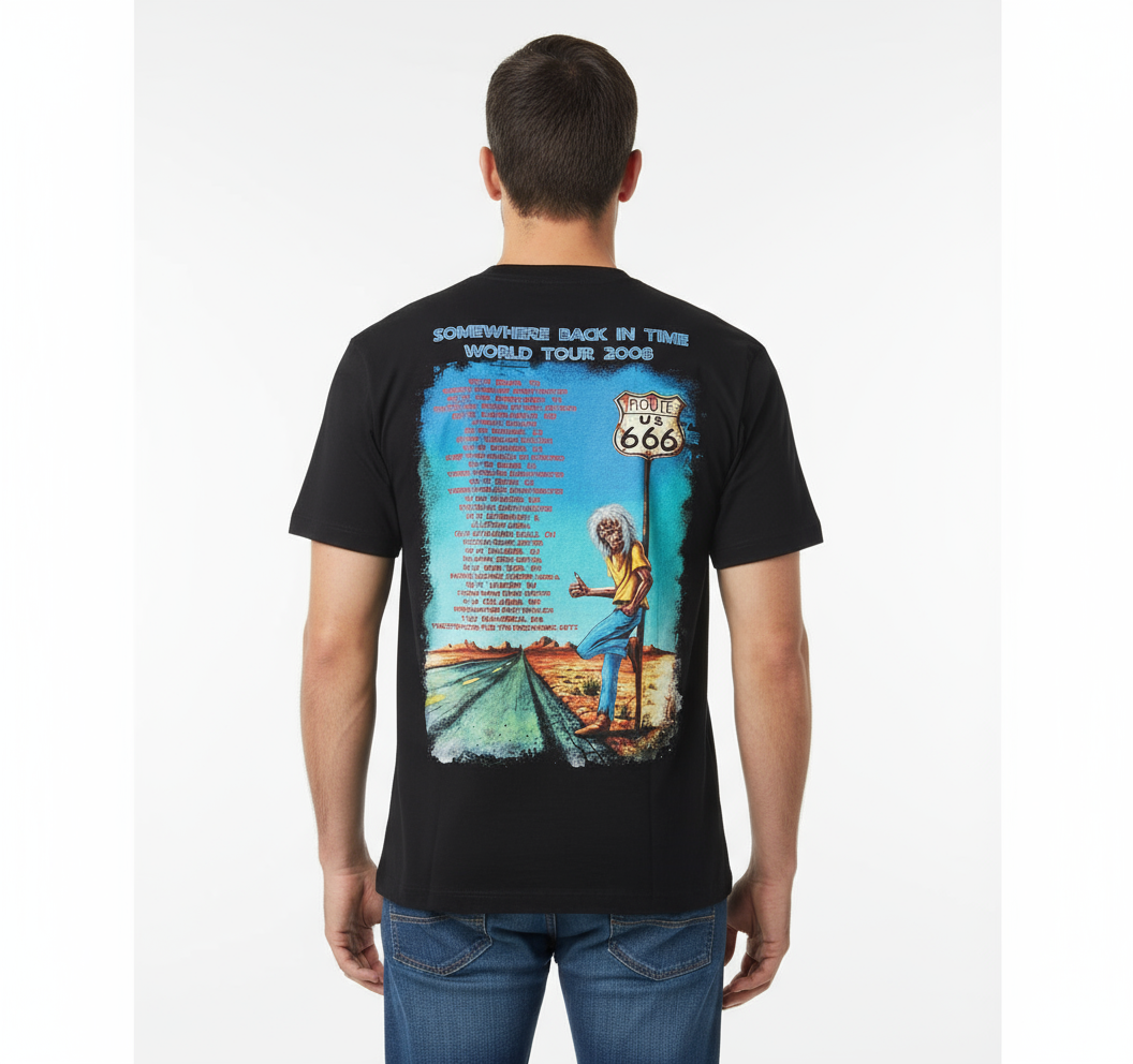 Rebelchords Iron Maiden Somewhere Back In Time Rout 666 Short Sleeves Shirt