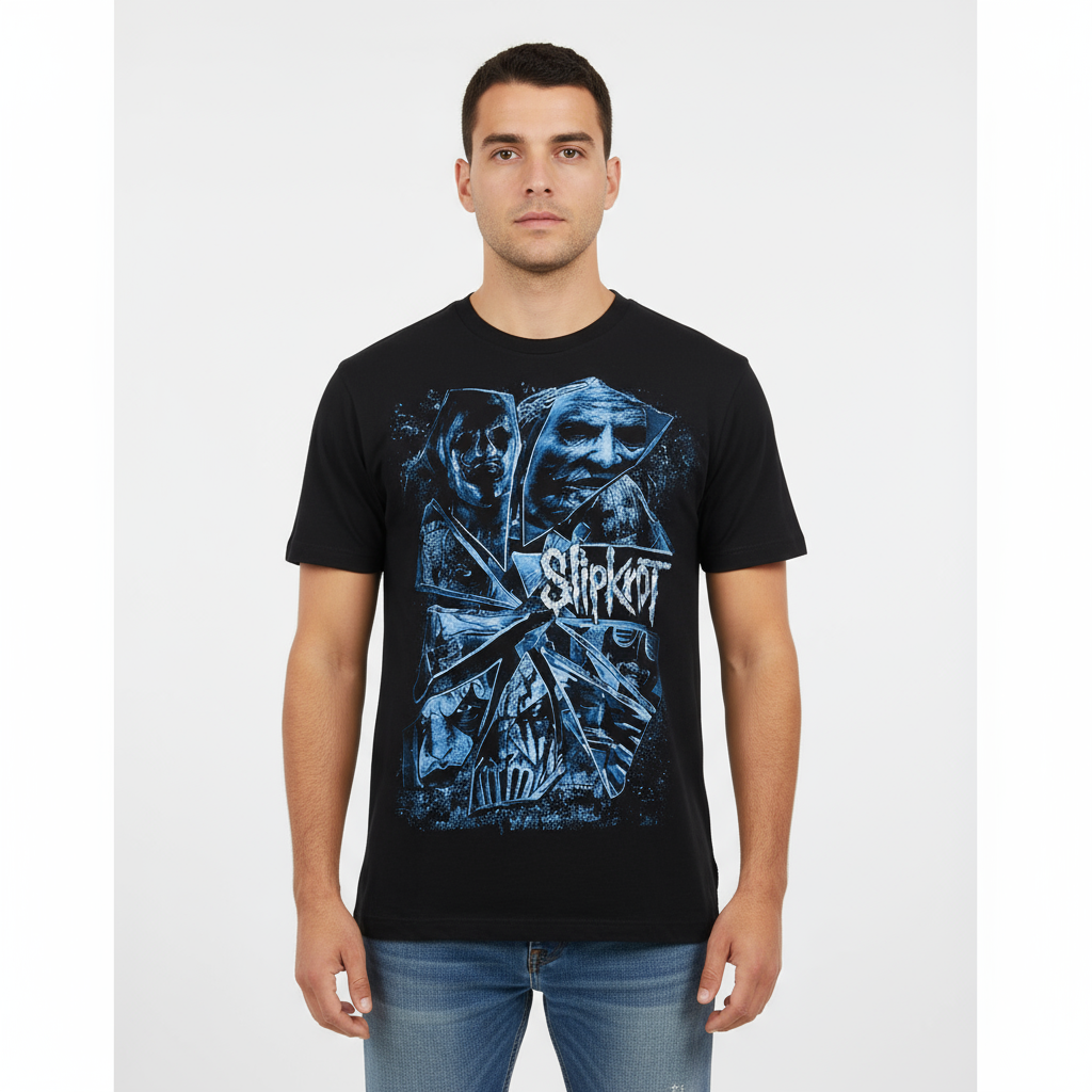 Rebelchords Slipknot Step inside see the devil Short Sleeves T-Shirt Black