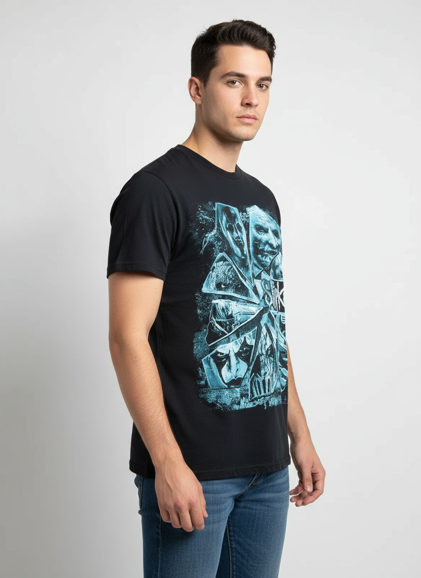 Rebelchords Slipknot Step inside see the devil Short Sleeves T-Shirt Black