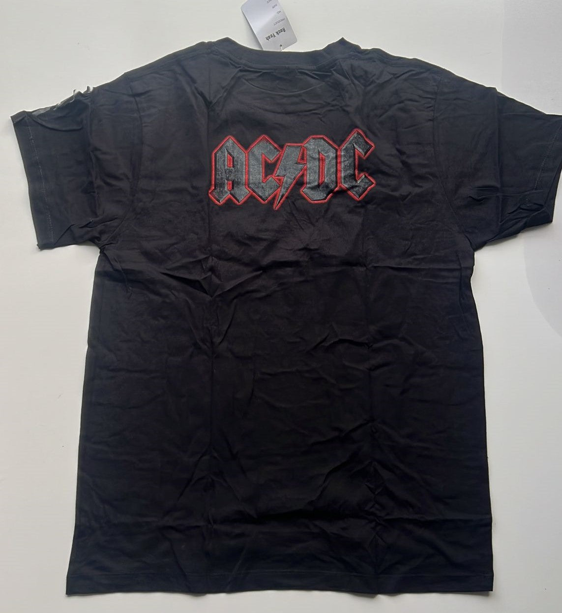 Black AC DC Black Ice tour 2008 shirt with red and gray band logo on the back by Rebelchords