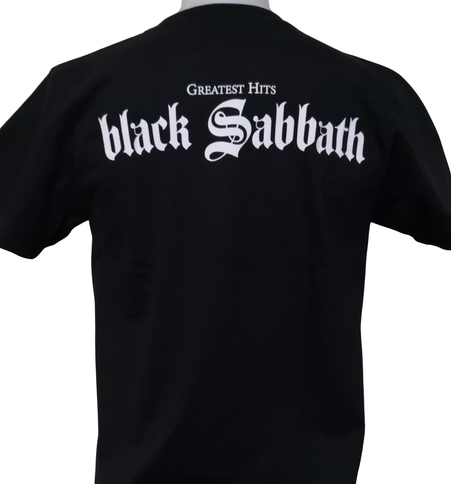 Black Sabbath band t-shirt featuring Greatest Hits graphic on the back for rock music fans