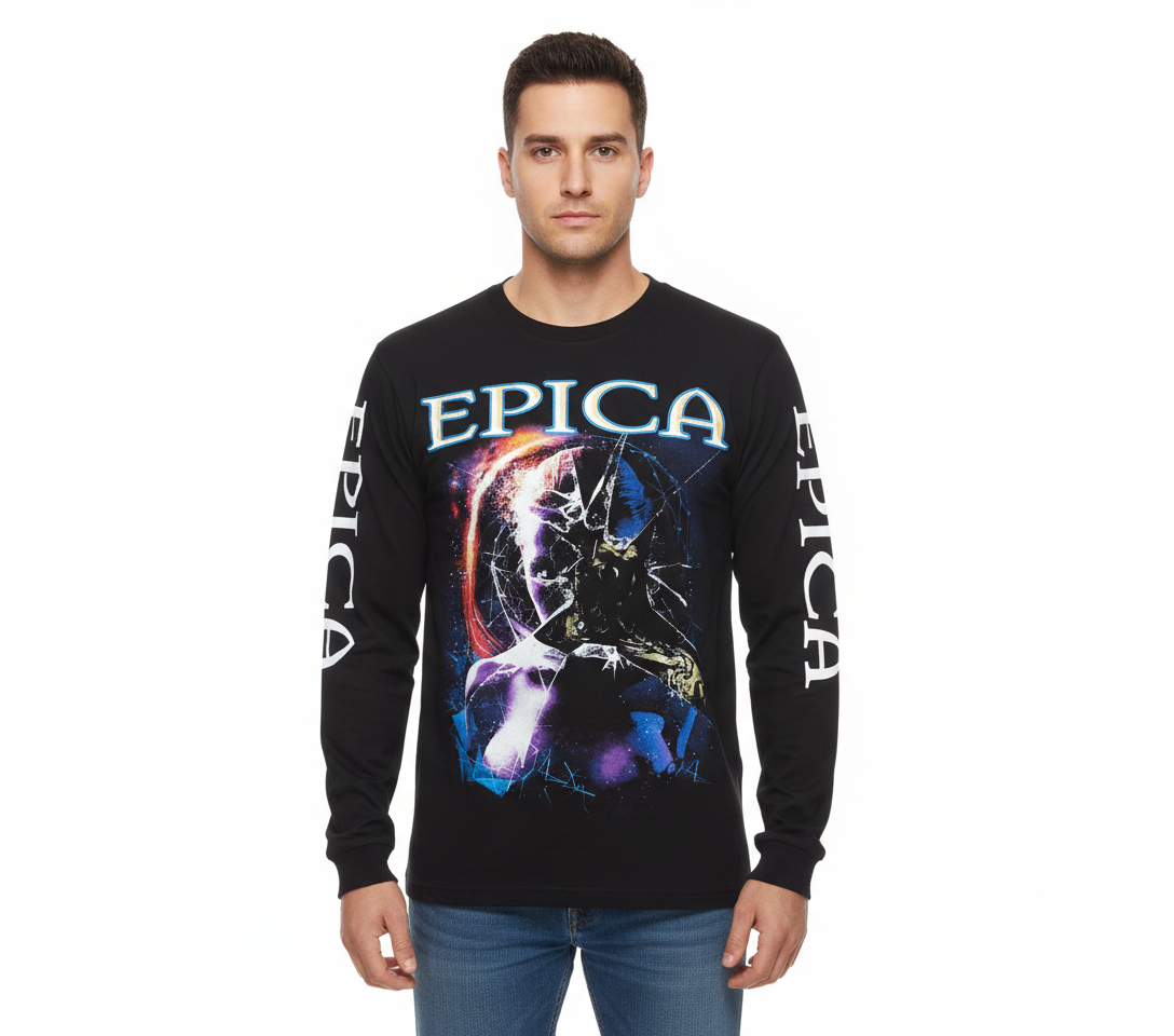 Rebelchords Epica tour shirt 2017 in black with colorful graphic design and long sleeves