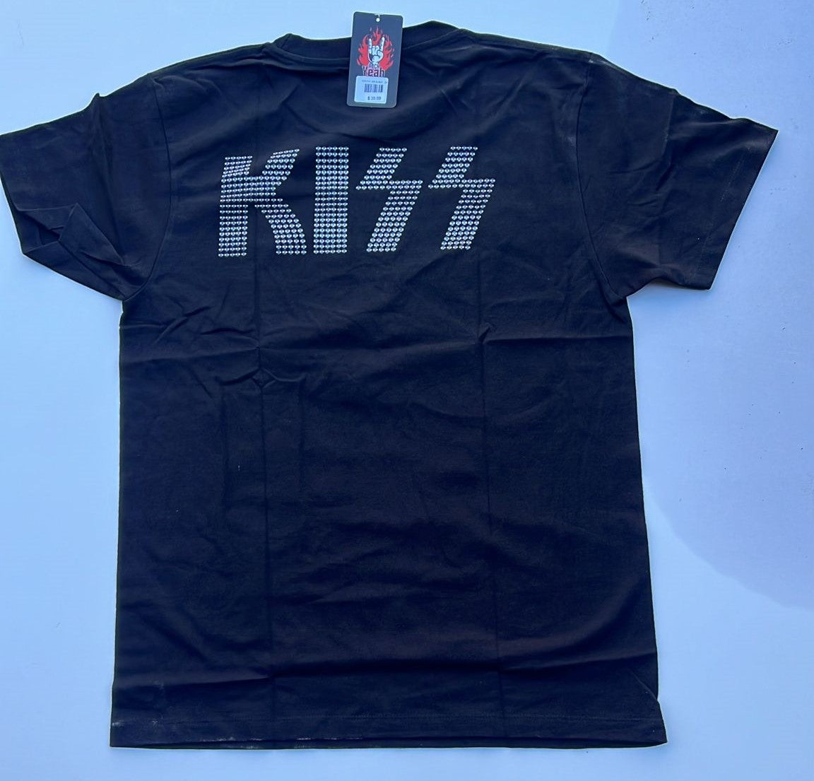 Black Rebelchords Kiss 30th Anniversary shirt with studded KISS logo on the back