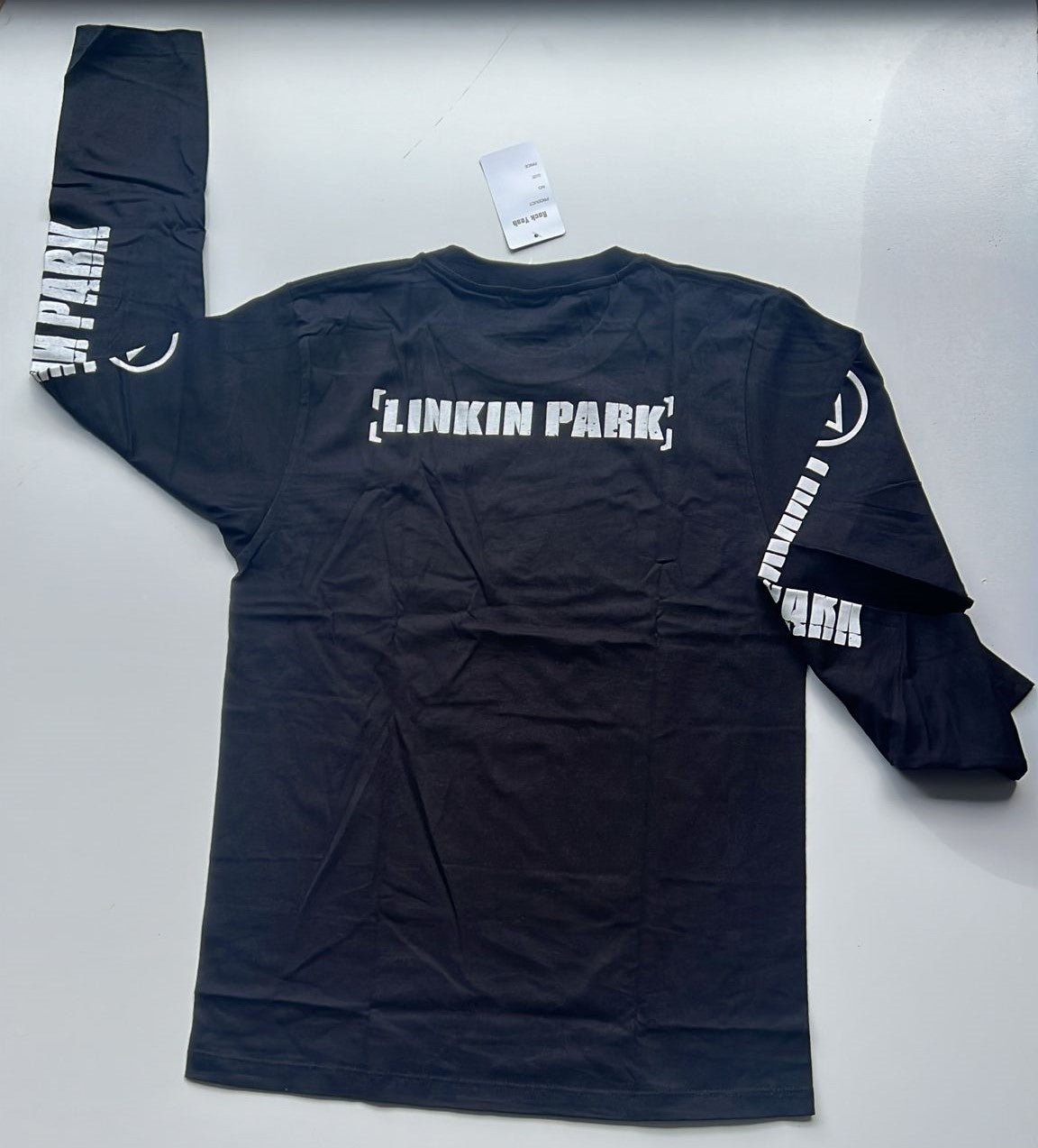 Black Linkin Park long sleeve shirt with printed band logo on back and sleeves by Rebelchords