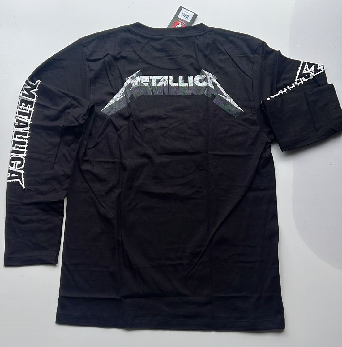 Black long sleeve Metallica And Justice for All shirt with band logo on back and sleeve by Rebelchords