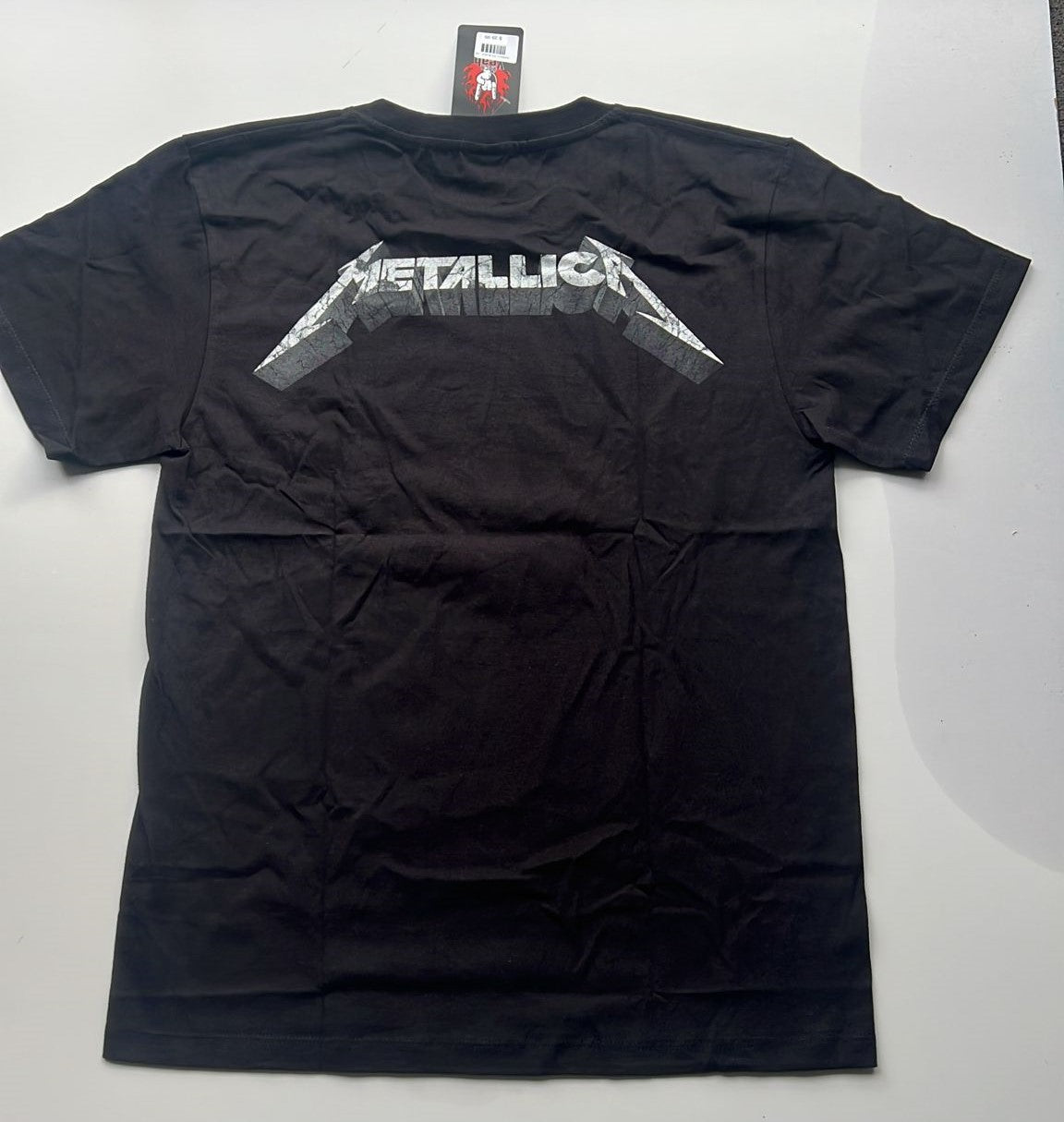 Black Metallica And Justice for All t-shirt with silver band logo on the back by Rebelchords