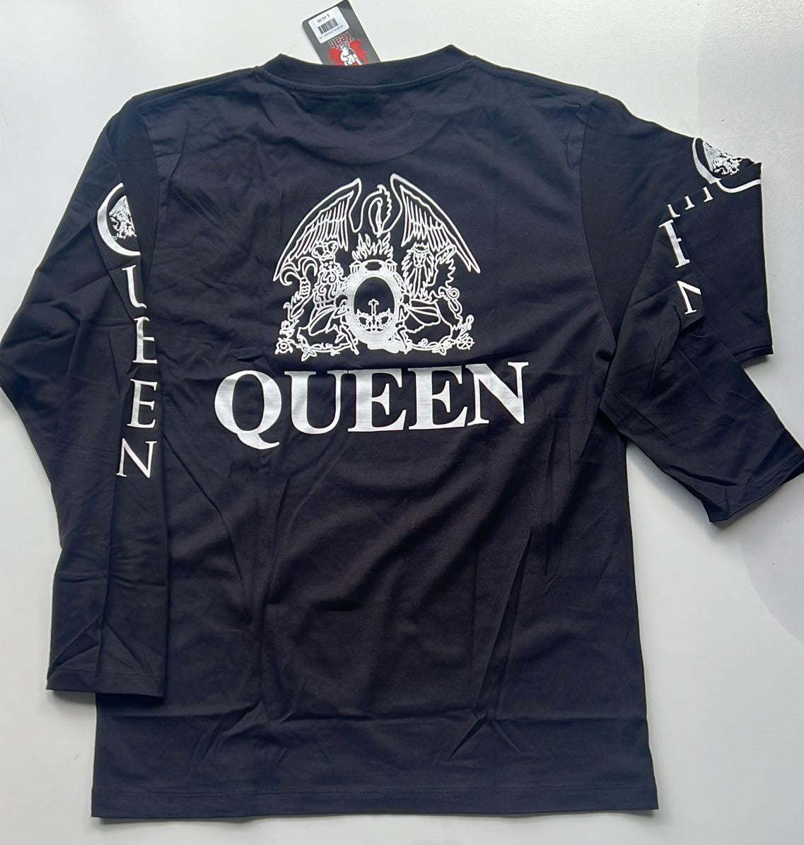 Black Queen Bohemian Rhapsody shirt with white band logo and long sleeves by Rebelchords