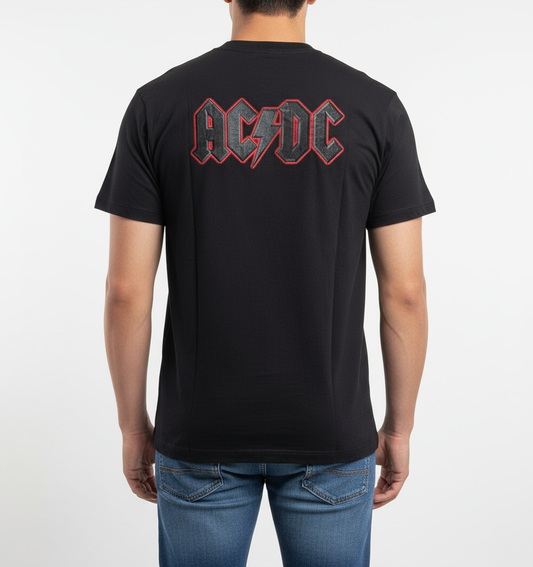 Rebelchords AC DC Black Ice Tour 2008 Short Sleeves Graphic Tee