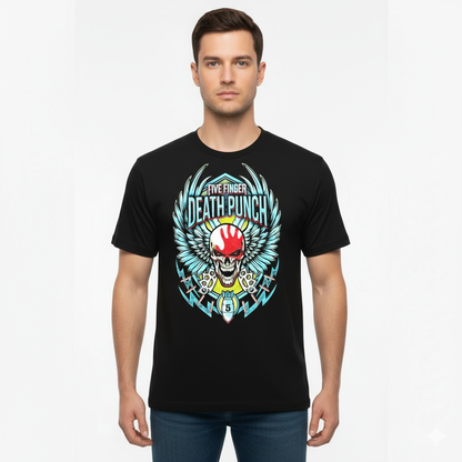 Rebelchords Five Finger Death Punch T-Shirt with Skull Design