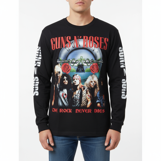 Rebelchords Guns N' Roses The Rock Never Dies T-Shirt