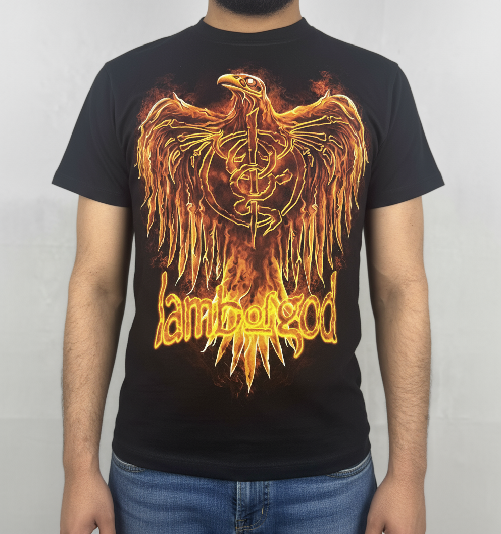 Rebelchords Lamb of God Band T-Shirt - Fire Design