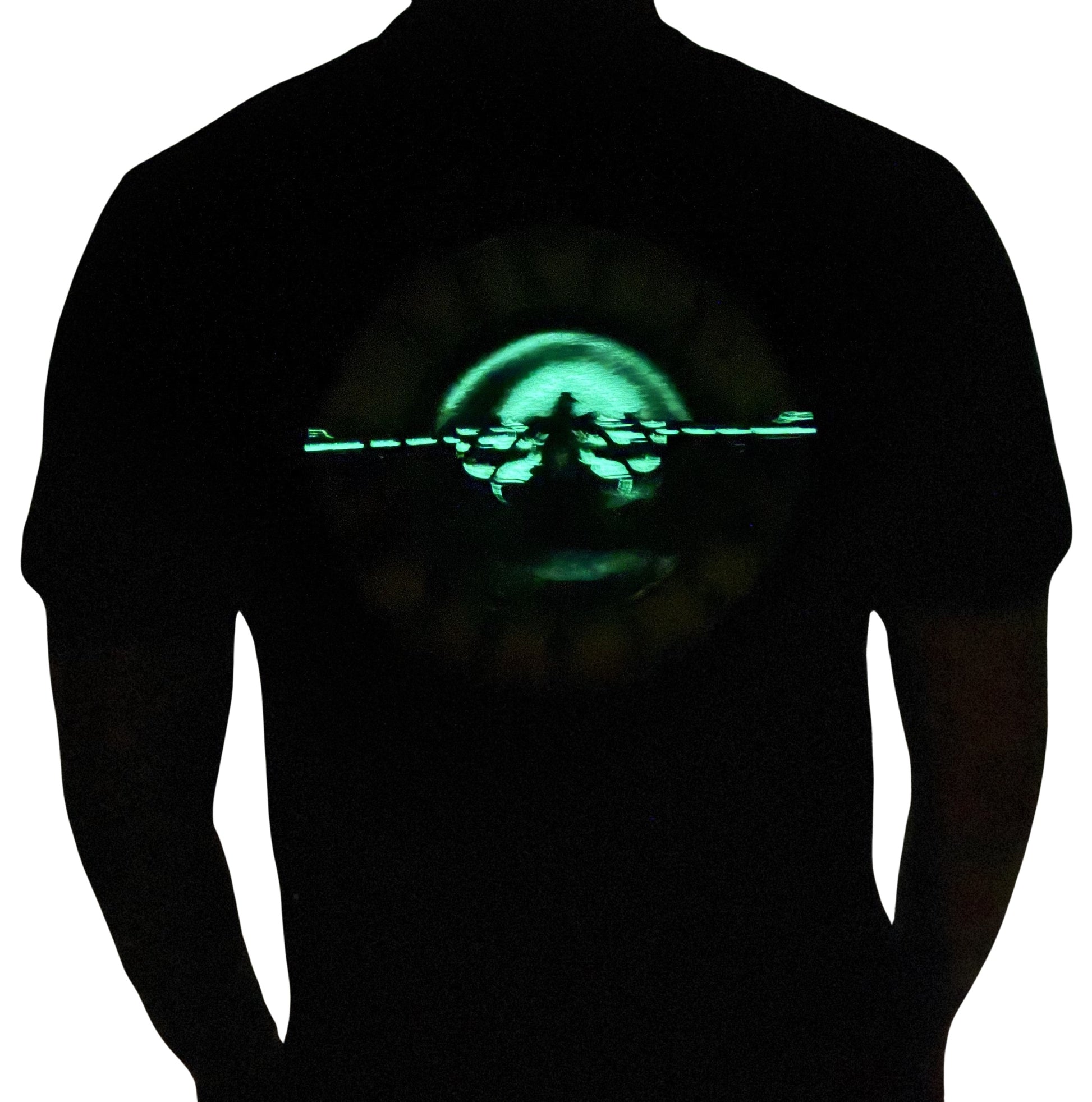 Rebelchords Appetite for Destruction album tee featuring a glowing design on black fabric