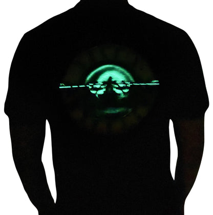 Rebelchords Appetite for Destruction album tee featuring a glowing design on black fabric