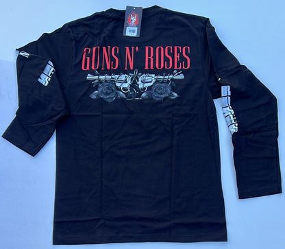 The Rock Never Dies t-shirt by Rebelchords black long sleeve with Guns N Roses graphic and logo