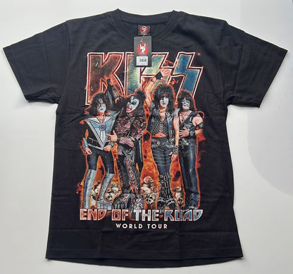 Black Kiss End of the Road tour shirt with band members and fiery graphic design