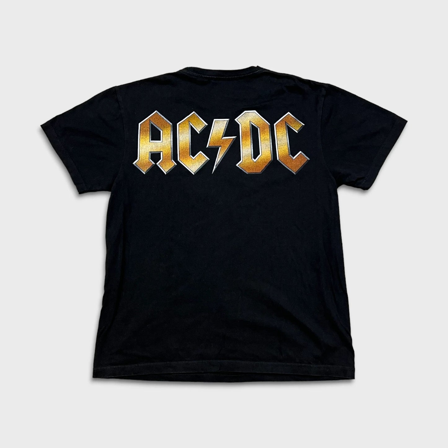 AC DC Hells Bells print t-shirt from Rebelchords featuring iconic logo on a black background