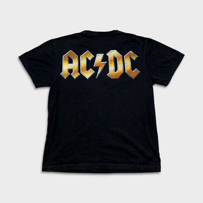 AC DC Hells Bells print t-shirt from Rebelchords featuring iconic logo on a black background