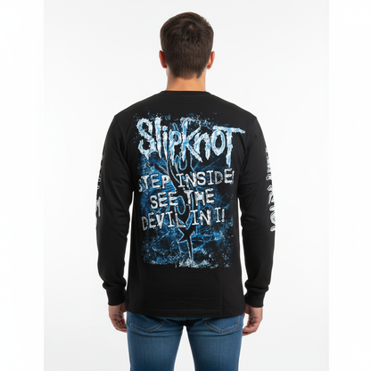Rebelchords Slipknot The Devil in I shirt in black with vibrant graphic design on back